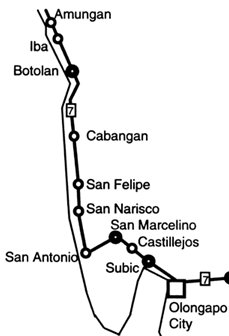 Map of route to Ocean View Beach House from Subic